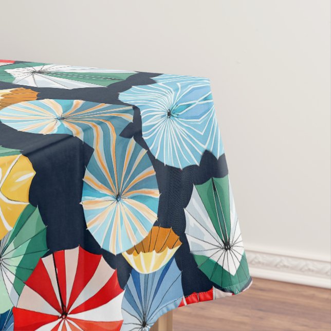 Colourful umbrellas tablecloth (In Situ)