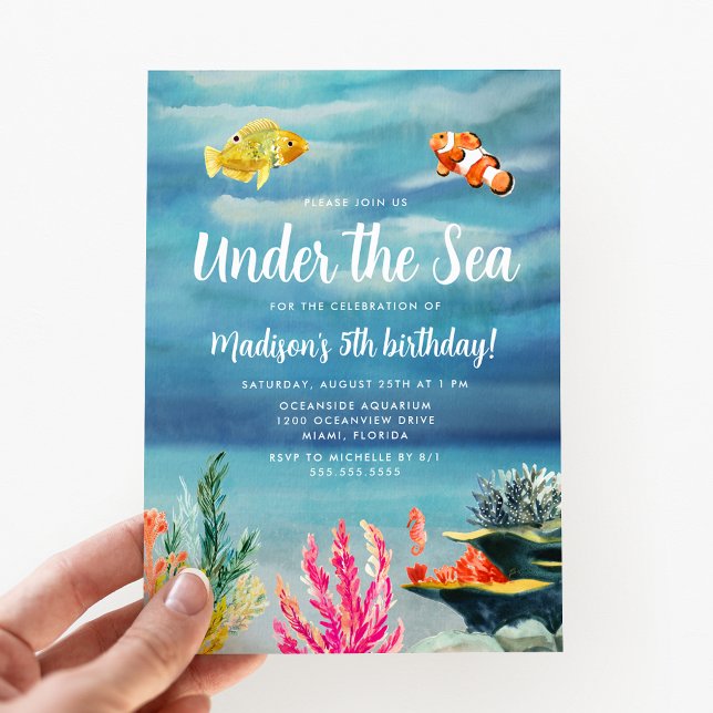 Colourful Under the Sea Birthday Invitation (Creator Uploaded)