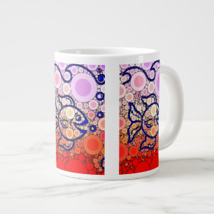 Colourful Under the Sea Bubbly Fish Swimming Mosai Large Coffee Mug