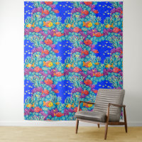 Colourful Underwater Coral Reef Seamless Pattern