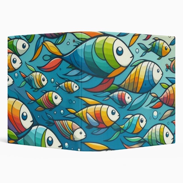Colourful underwater fish art binder (Background)