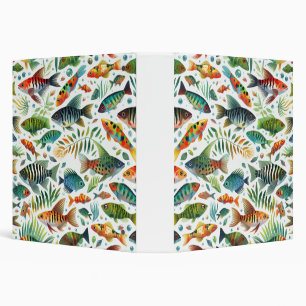 Colourful underwater fish art binder