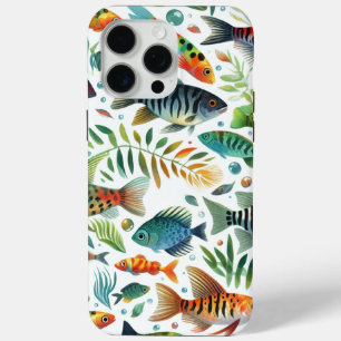 Colourful underwater fish art iPhone 15 pro max case