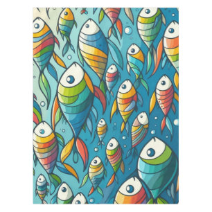 Colourful underwater fish art tablecloth