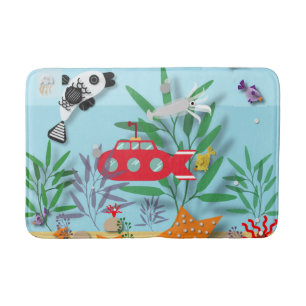 Colourful Underwater Scene  Bath Mat
