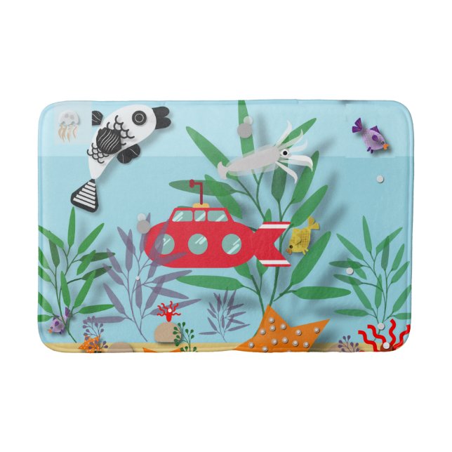 Colourful Underwater Scene  Bath Mat (Front)