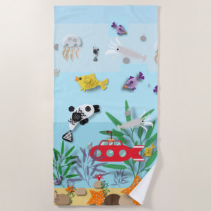 Colourful Underwater Scene Beach Towel
