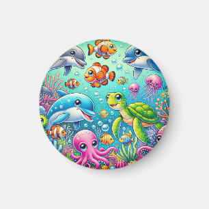 Colourful Underwater Scene Featuring Playful Sea Magnet