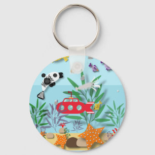 Colourful Underwater Scene  Keychain