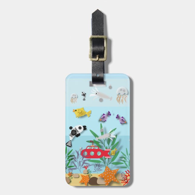 Colourful Underwater Scene    Luggage Tag (Front Vertical)