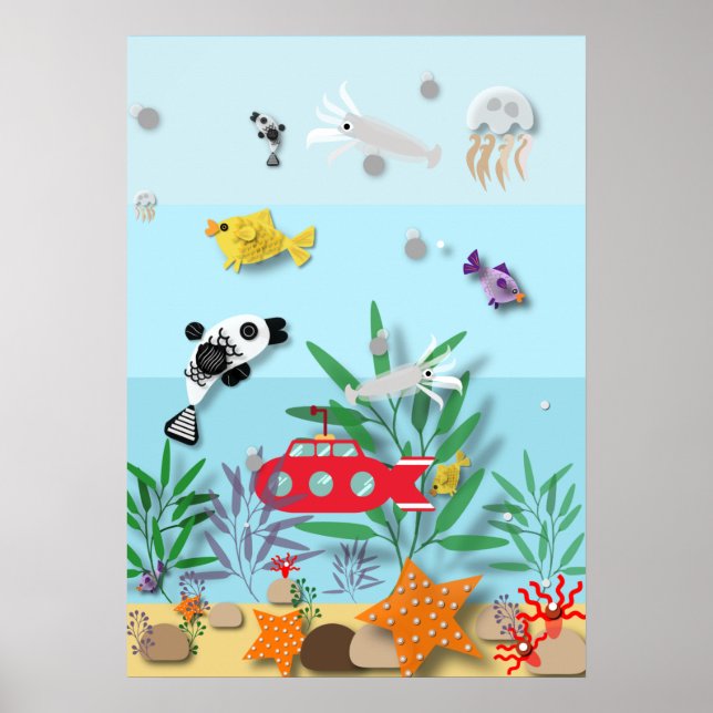 Colourful Underwater Scene   Poster (Front)