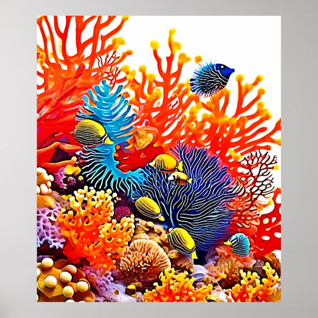 Colourful Underwater Sea Life Design  Poster (Front)