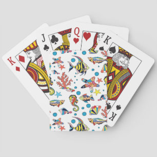 Colourful Underwater Sea Life Pattern Playing Cards