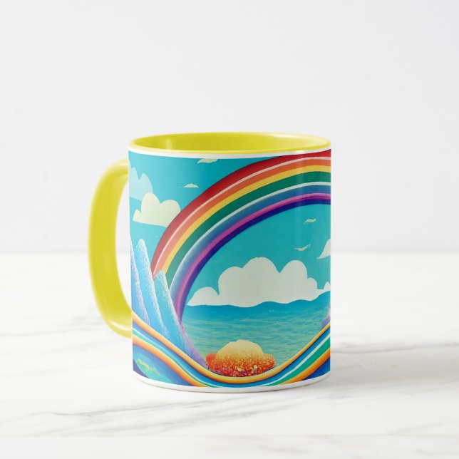 Colourful Underwater Under the Rainbow Mug (Front Left)