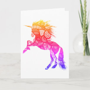 Colourful Unicorn, Birthday Card