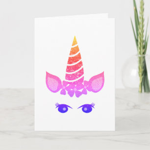 Colourful Unicorn, Birthday Card
