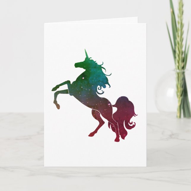 Colourful Unicorn, Birthday Card (Front)