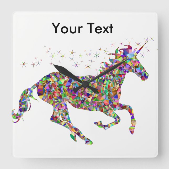 Colourful Unicorn Clock (Front)