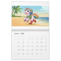 Colourful Unicorn Collection Calendar