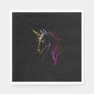 Colourful Unicorn Head Magic Tank Top Napkin