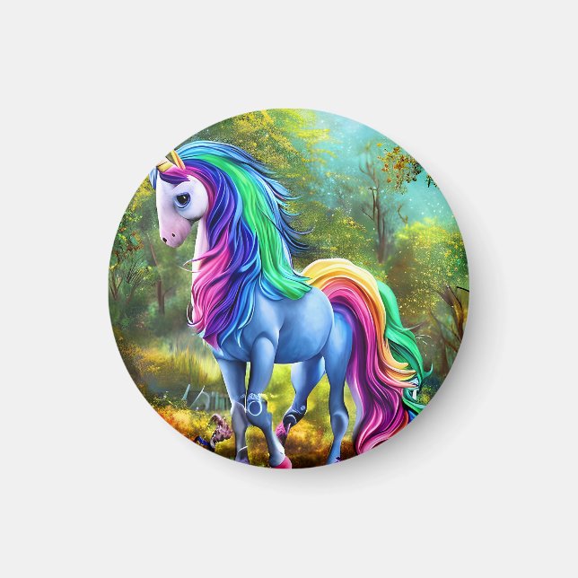 Colourful Unicorn Horse  Magnet (Front)