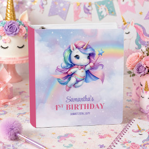 Colourful Unicorn Magical Day Girl Birthday Binder
