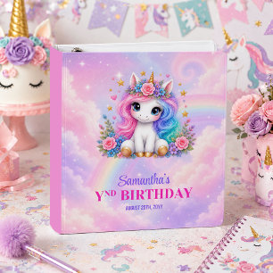 Colourful Unicorn Magical Day Girl Birthday Binder