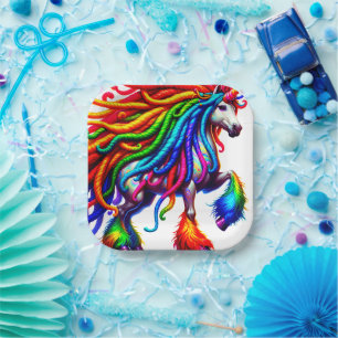 Colourful Unicorn Paper Plate