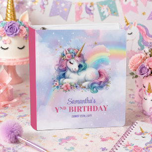 Colourful Unicorn Pastel Magical Birthday Binder