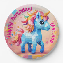 Colourful Unicorn Pinata Birthday