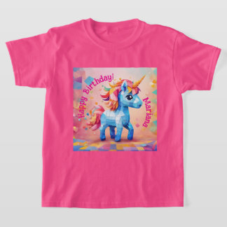 Colourful Unicorn Pinata Birthday T-Shirt