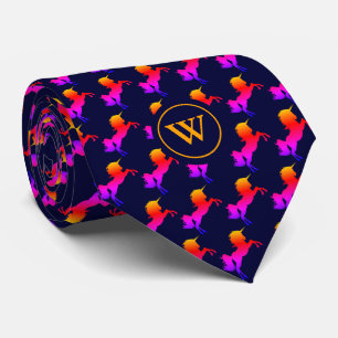 Colourful UNICORN plus MONOGRAM Blue Tie