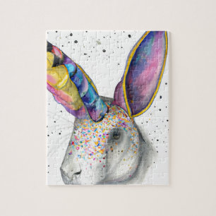 Colourful Unicorn Rabbit  Jigsaw Puzzle