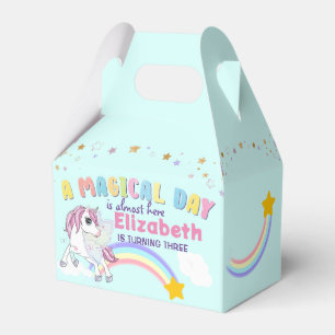 Colourful Unicorn Rainbow Cute Magical Pink Favor Box