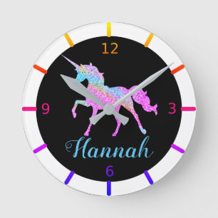 Colourful Unicorn Small Clock