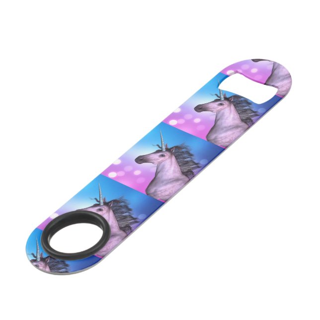 Colourful Unicorn Speed Bottle Opener (Front Angled)