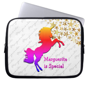 Colourful UNICORN Stars Personalized Keepsake Laptop Sleeve