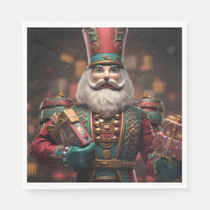 Colourful uniformed gentleman with many presents napkin