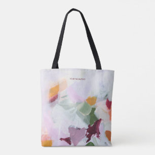 Colourful Unique Abstract Art Personalized Name  Tote Bag