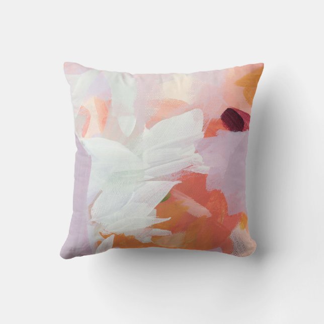Colourful Unique Abstract Painting Original Art Throw Pillow (Back)