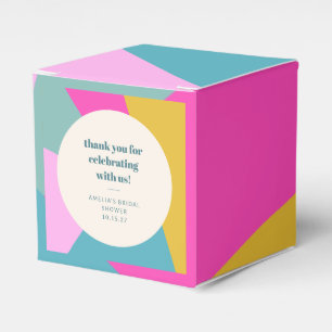 Colourful Unique Custom Bridal Shower Thank You Favor Box