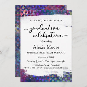 Colourful, Unique Graduation Party Invitation