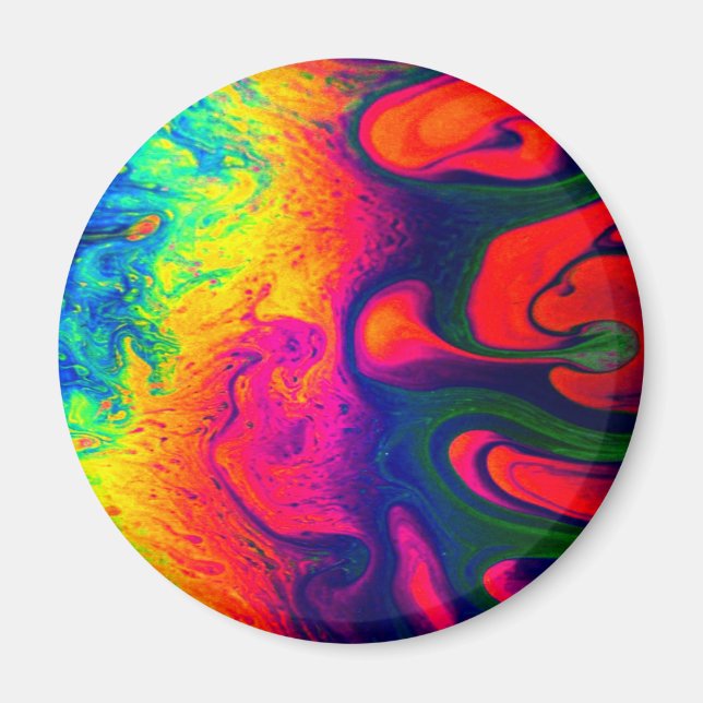 Colourful Unique Rainbow Swirl PERSONALIZE IT Magnet (Front)