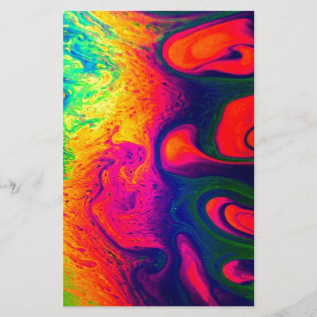 Colourful Unique Rainbow Swirl PERSONALIZE IT Stationery (Front)