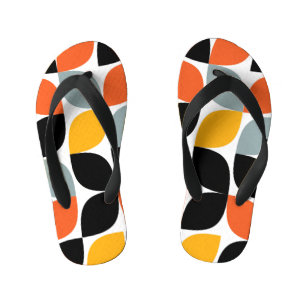 Colourful, unique, trendy, urban leaf concept kid's flip flops