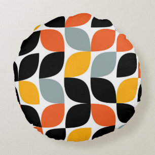 Colourful, unique, trendy, urban leaf concept round pillow