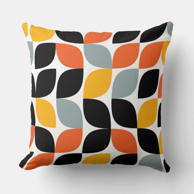 Colourful, unique, trendy, urban leaf concept throw pillow (Front)