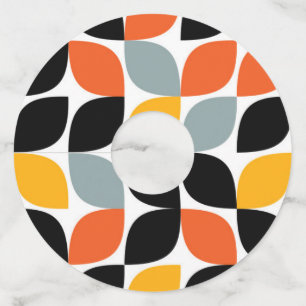 Colourful, unique, trendy, urban leaf concept wine glass tag