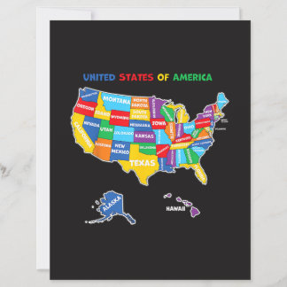 Colourful United states of America Map with states