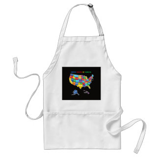 Colourful United states of America Map with states Standard Apron